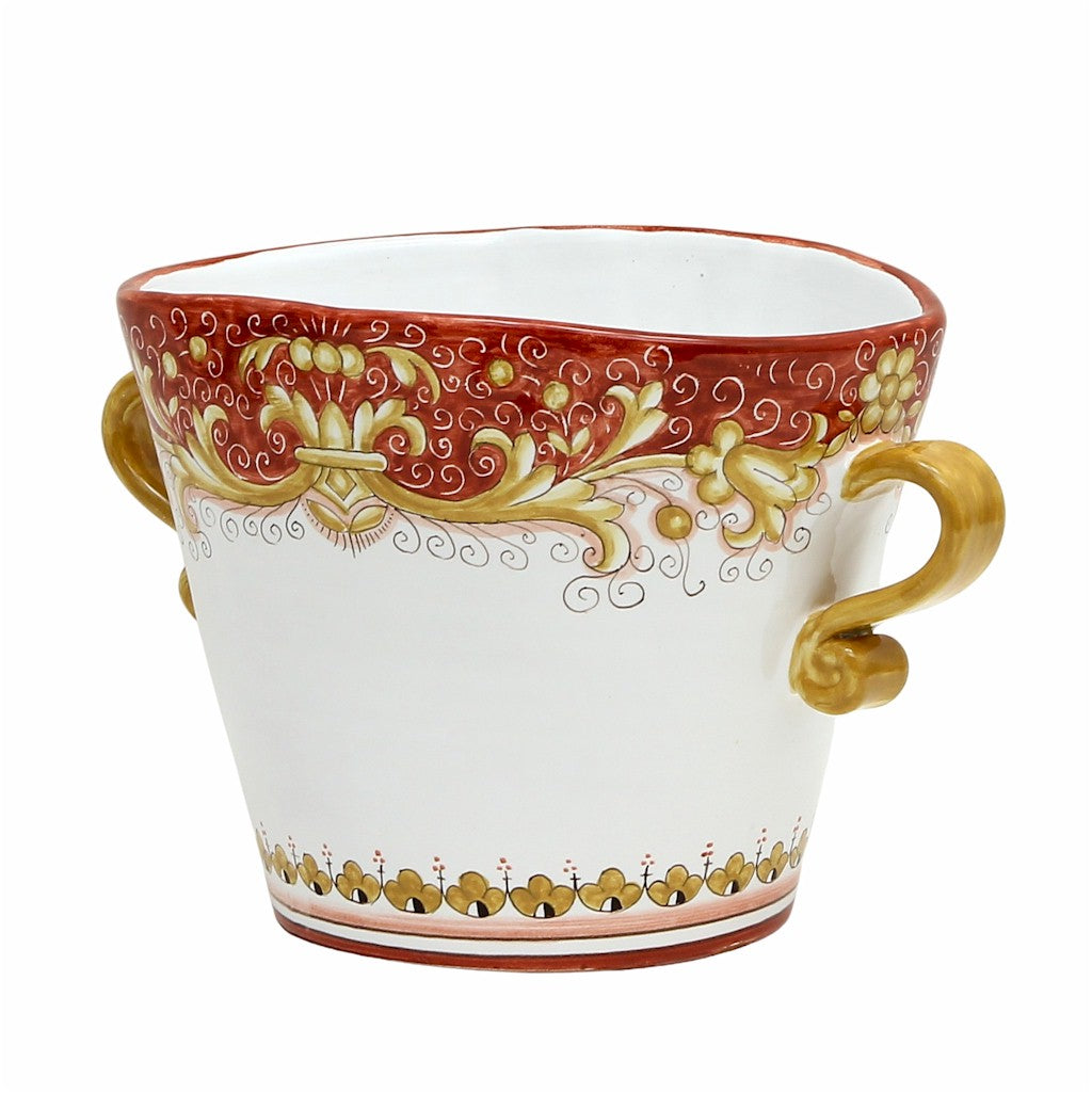 DERUTA COLORI: Ice Bucket Oval with handles - CORAL RED - tops-selection.shop
