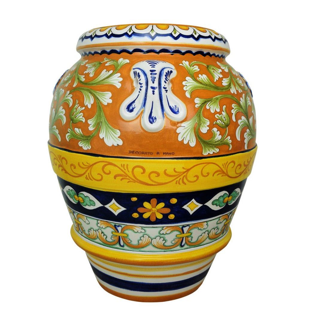 GRANDE GIARDINO:  Extra Large Deruta-Tuscan Orcio-Urn - DERUTA VARIO design (32" High) - tops-selection.shop