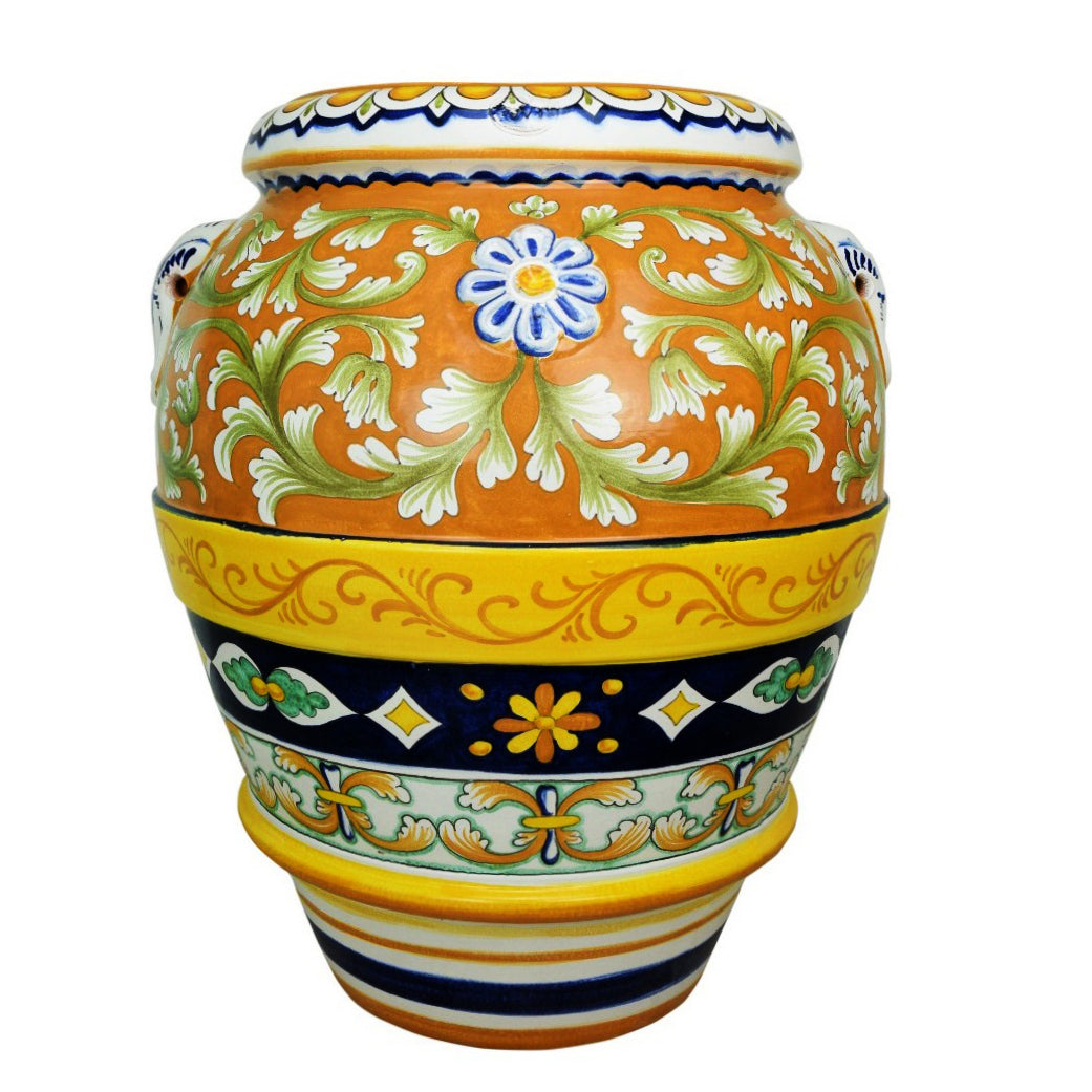 GRANDE GIARDINO:  Extra Large Deruta-Tuscan Orcio-Urn - DERUTA VARIO design (32&quot; High) - tops-selection.shop