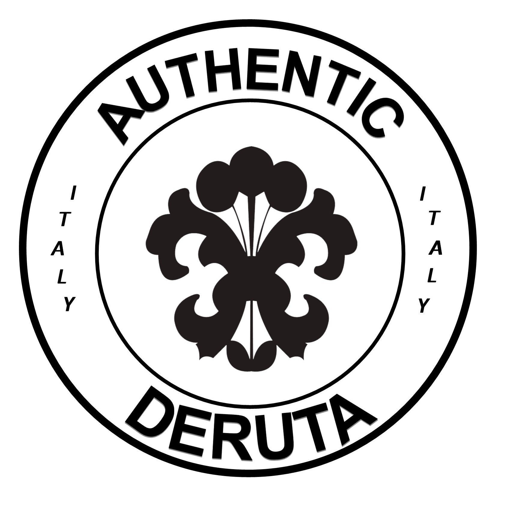 CERAMIC STONE TABLE + IRON BASE: SAN GIMIGNANO Design - Hand Painted in Deruta, Italy. - tops-selection.shop