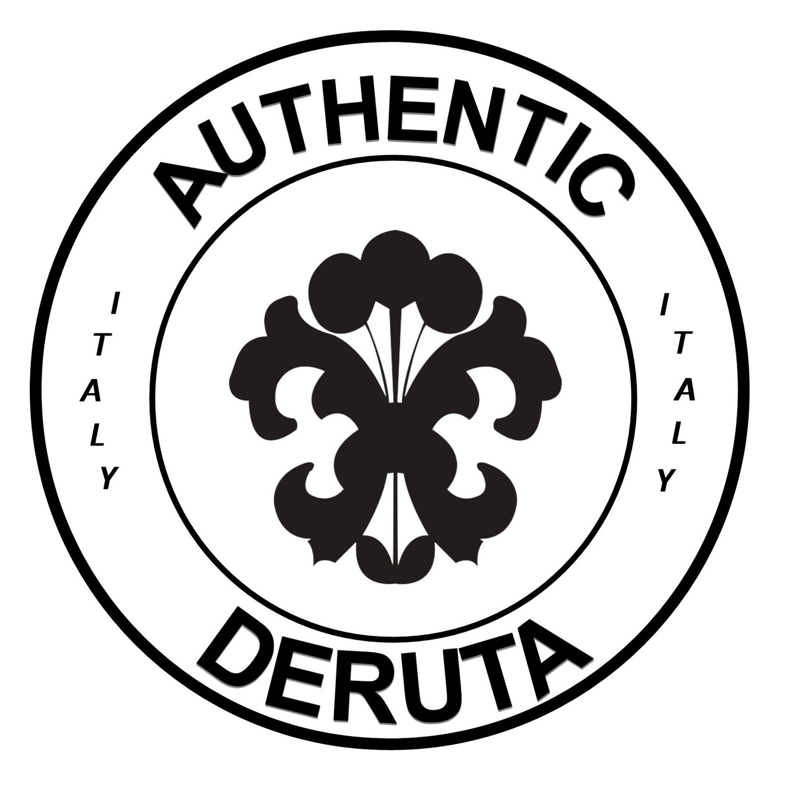 CERAMIC STONE TABLE + IRON BASE: POMPEI Design^ - Hand Painted - tops-selection.shop