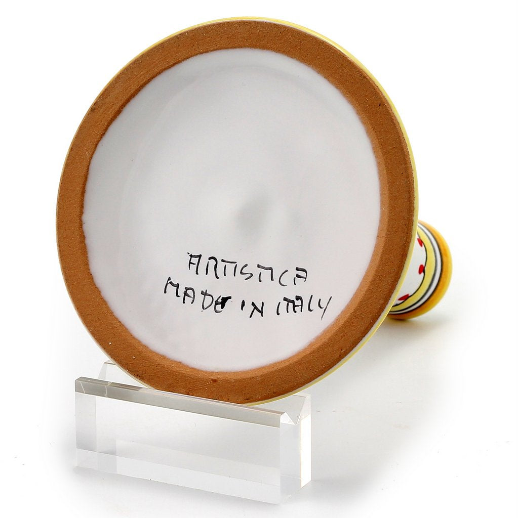 DERUTA STEMWARE: Martini Glass on Hand Painted Ceramic Base PERUGINO Design - tops-selection.shop