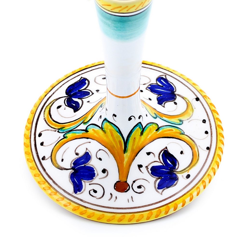 DERUTA STEMWARE: Martini Glass on Hand Painted Ceramic Base PERUGINO Design - tops-selection.shop