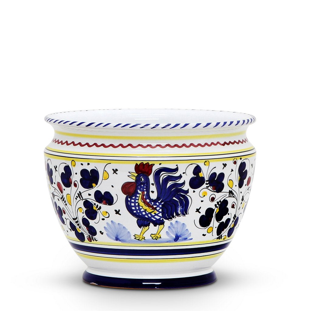 ORVIETO BLUE ROOSTER: Luxury Cachepot Planter Small - tops-selection.shop
