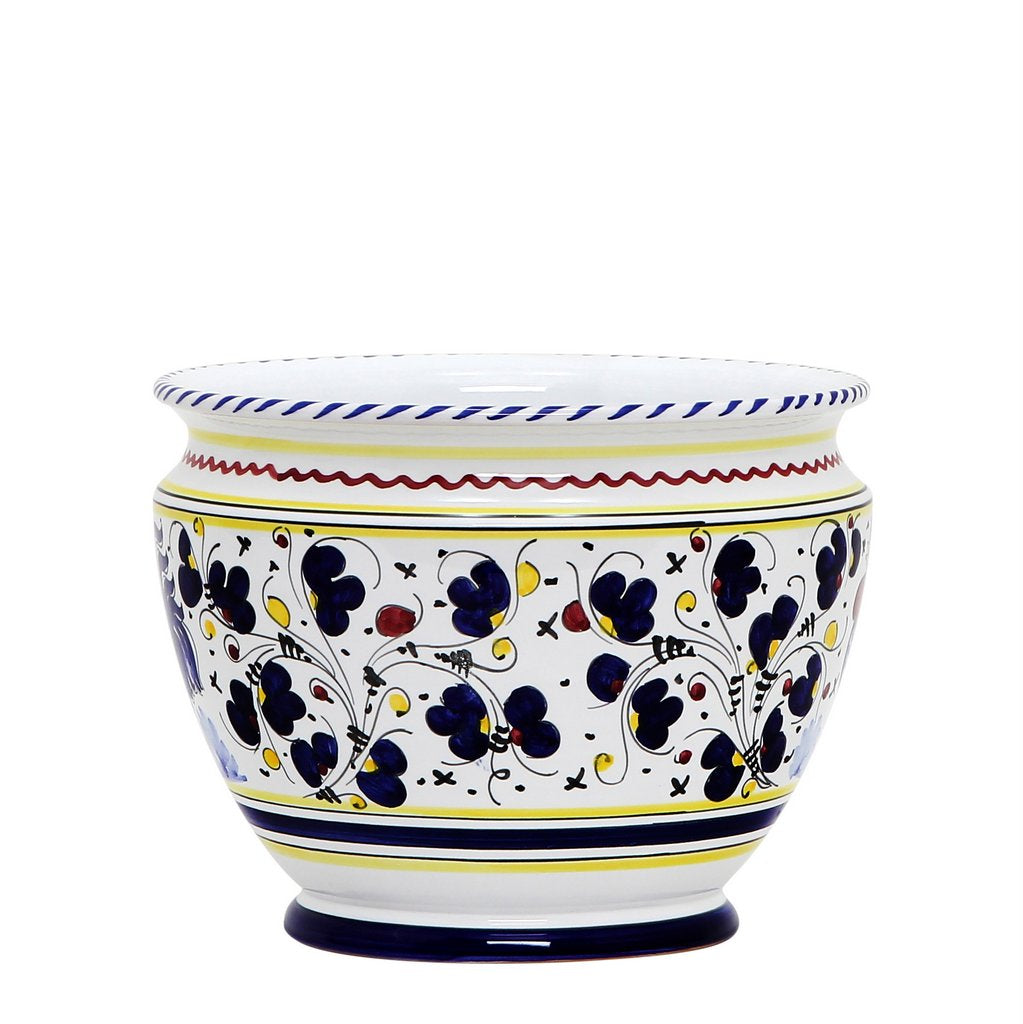 ORVIETO BLUE ROOSTER: Luxury Cachepot Planter Small - tops-selection.shop