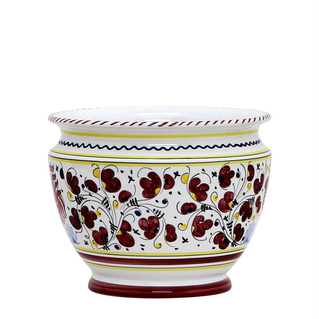 ORVIETO RED ROOSTER: Luxury Cachepot Planter Small - tops-selection.shop