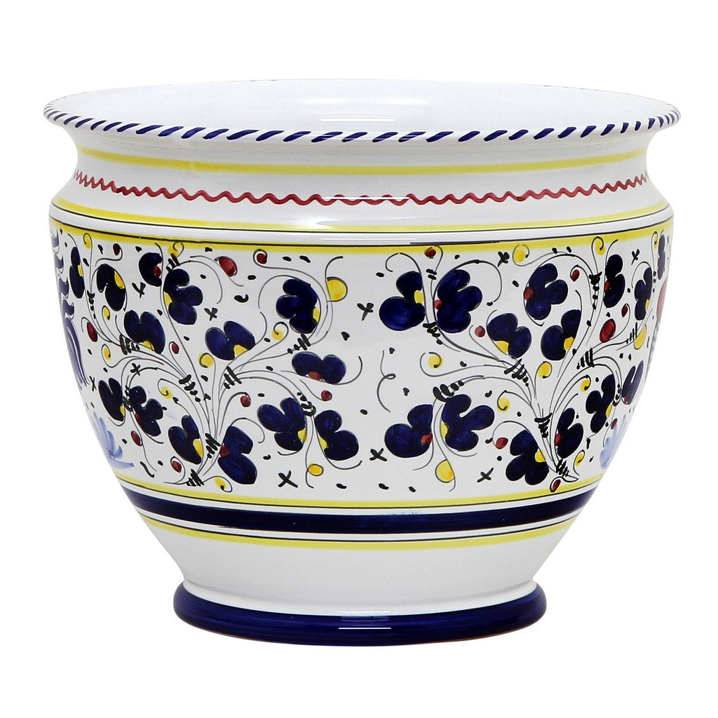 ORVIETO BLUE ROOSTER: Luxury Cachepot Planter Large - tops-selection.shop