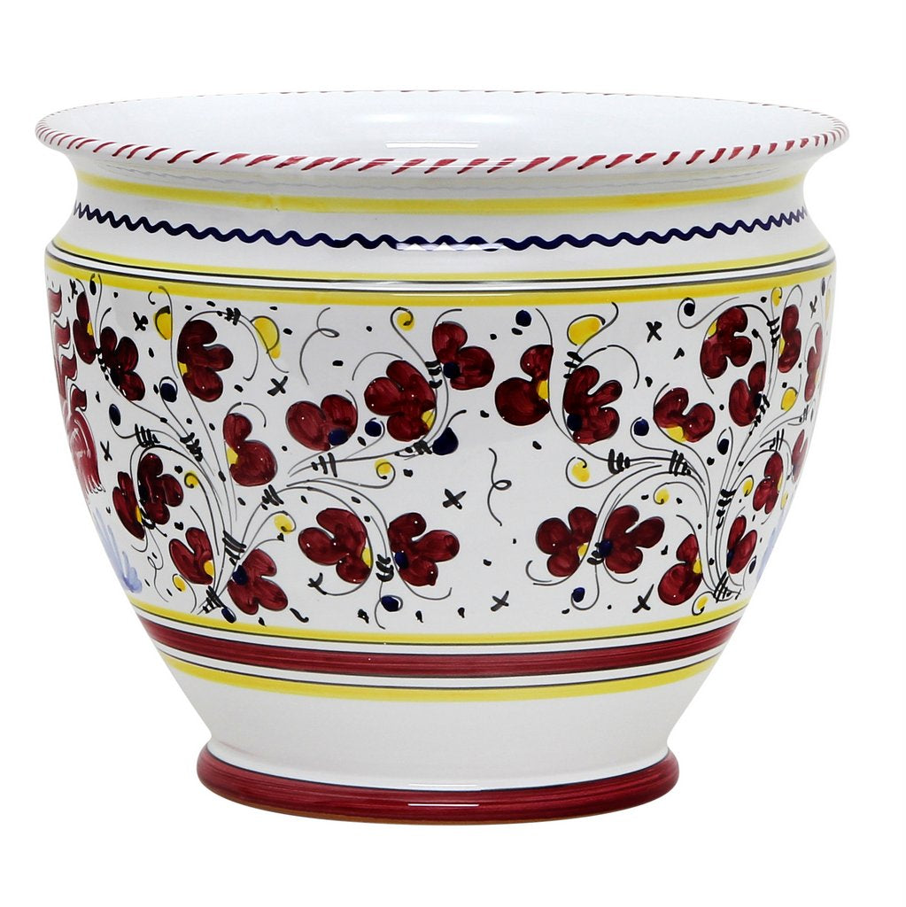 ORVIETO RED ROOSTER: Luxury Cachepot Planter Large - tops-selection.shop