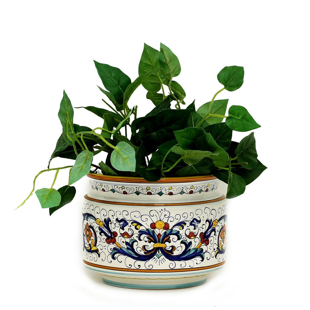 RICCO DERUTA: Cylindrical Cover Pot Ricco Deruta Design - Cachepot Planter (Small) - tops-selection.shop