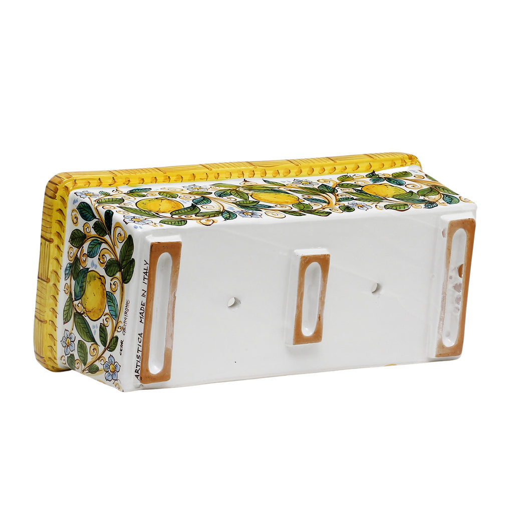 SICILIA: Rectangular Jardiniere from Caltagirone Sicily (Indoor-Outdoor) - Lemon Design - tops-selection.shop