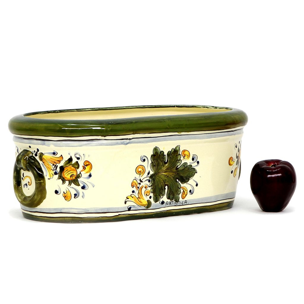 MAJOLICA CAFFAGIOLO: Oblong jardiniere cachepot - tops-selection.shop