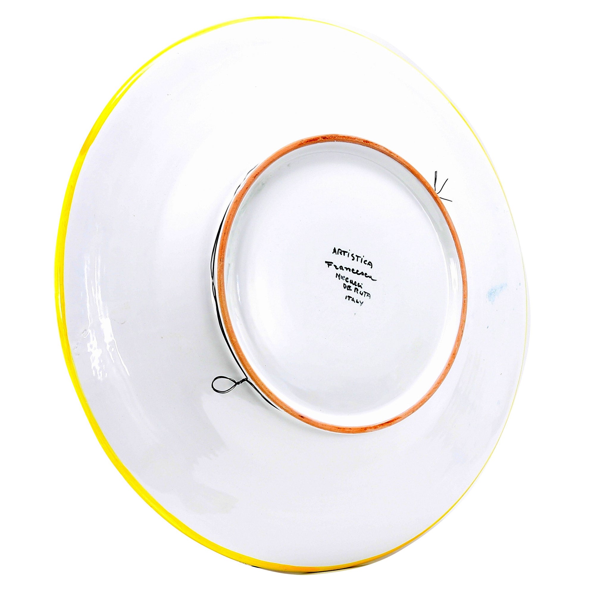 PRIMA CLASSE: Large Wall Plate w Renaissance figure In Vita Virtus (Man) (20D) - tops-selection.shop