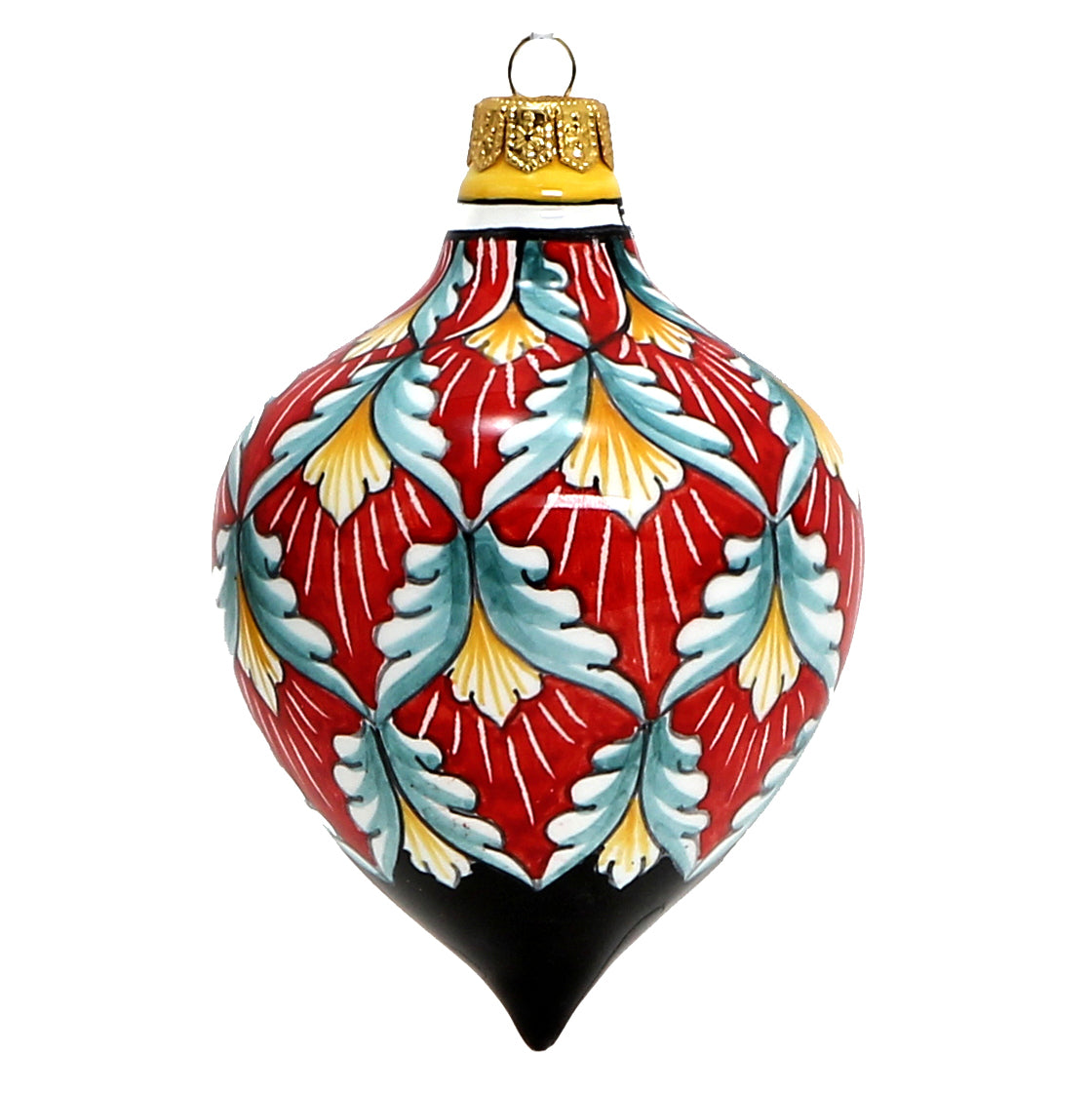 CHRISTMAS ORNAMENT: Drop Ball Hand Painted in Deruta Vario design (Large) - tops-selection.shop