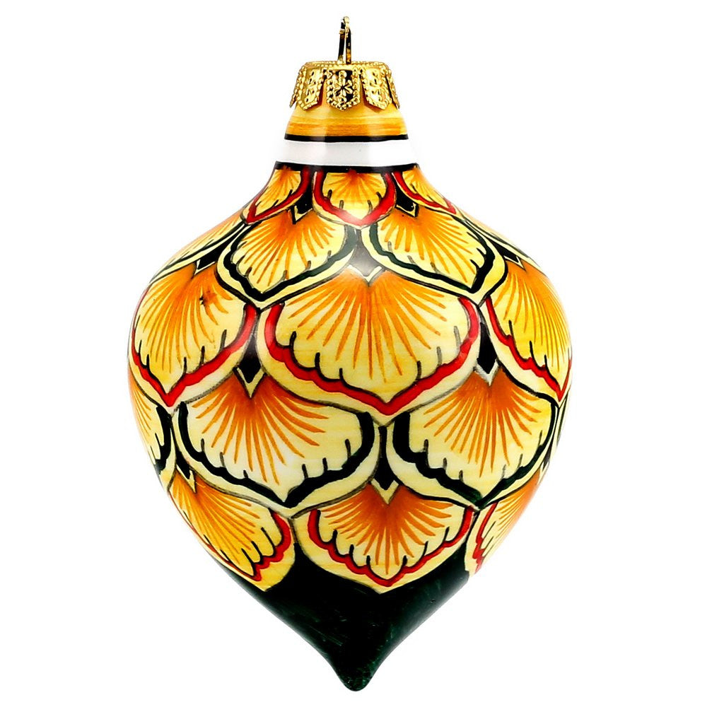 CHRISTMAS ORNAMENT: Drop Ball Hand Painted in Deruta Vario design (Large) - tops-selection.shop