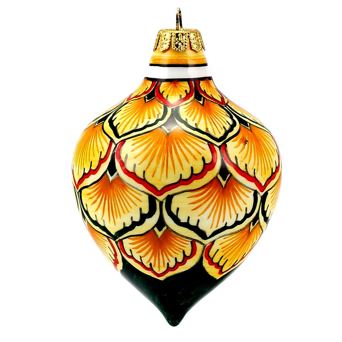 CHRISTMAS ORNAMENT: Drop Ball Hand Painted in Deruta Vario design (Large) - tops-selection.shop