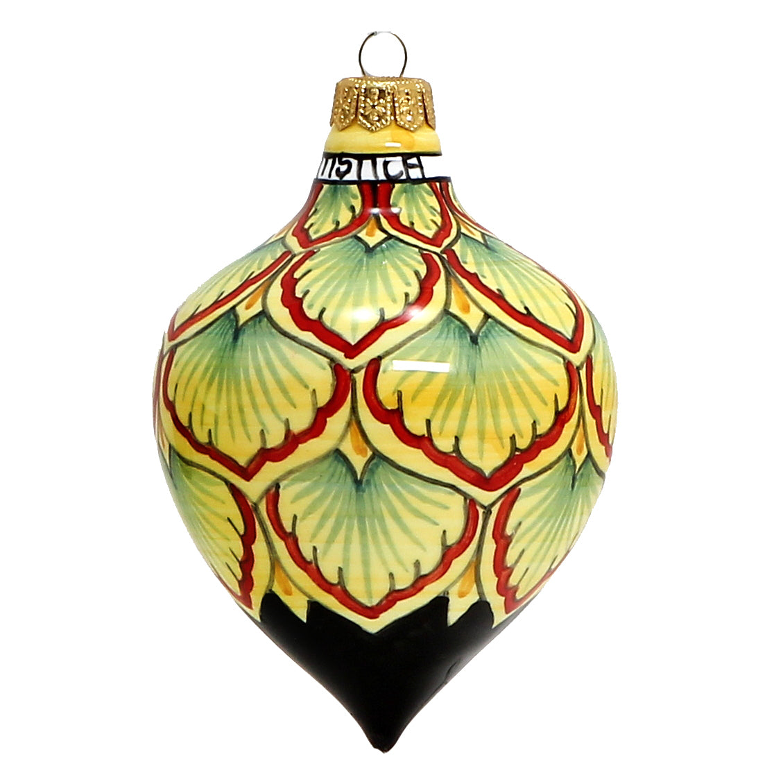 CHRISTMAS ORNAMENT: Drop Ball Hand Painted in Deruta Vario design (Large) - tops-selection.shop