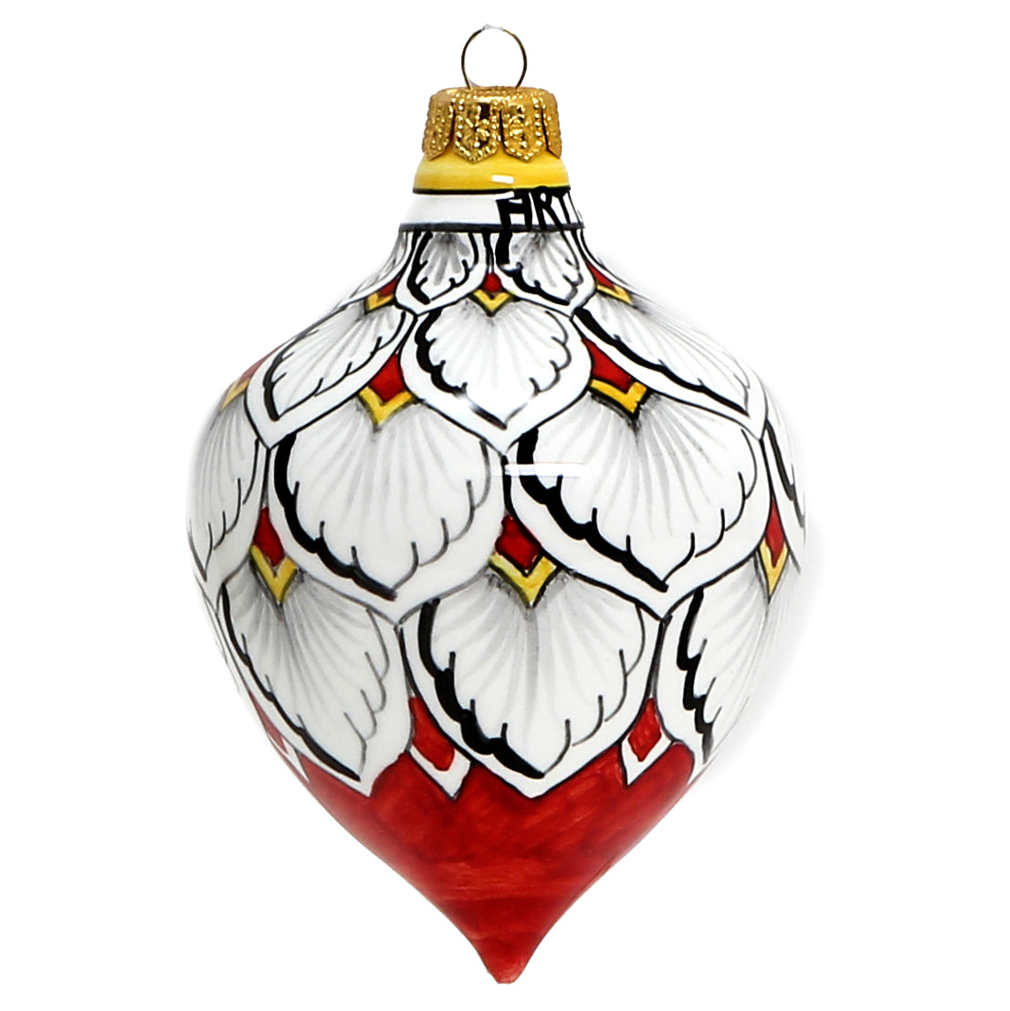 CHRISTMAS ORNAMENT: Drop Ball Hand Painted in Deruta Vario design (Large) - tops-selection.shop