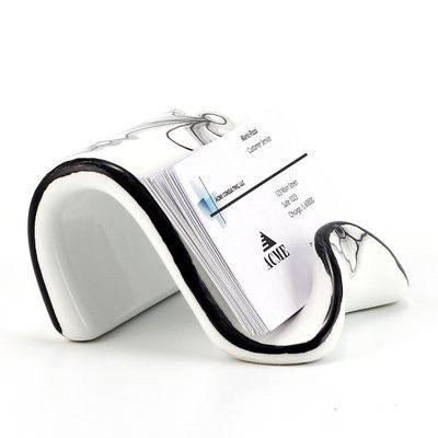 DERUTA VARIO NERO: Scroll Business Card Holder - tops-selection.shop