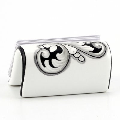 DERUTA VARIO NERO: Scroll Business Card Holder - tops-selection.shop