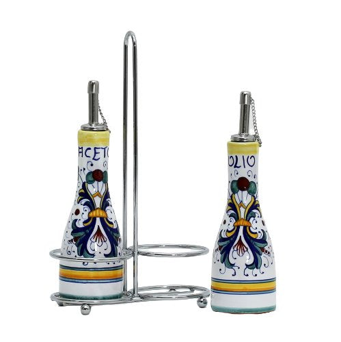 RICCO DERUTA: Oil and Vinegar Cruet on Chrome Rack - tops-selection.shop