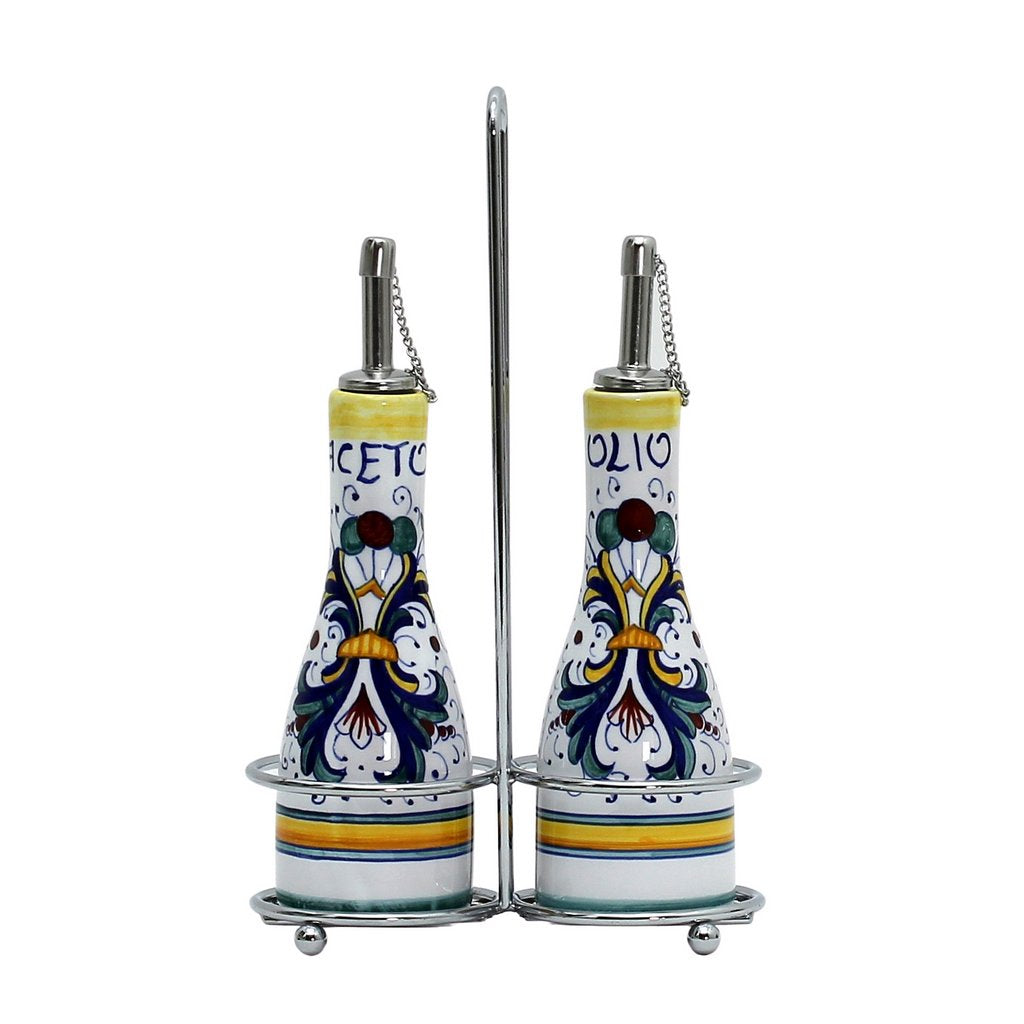 RICCO DERUTA: Oil and Vinegar Cruet on Chrome Rack - tops-selection.shop