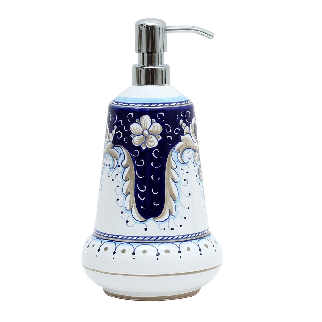 RICCO DERUTA BLUE: Liquid Soap/Lotion Dispenser with Chrome Pump (Large 26 OZ) - tops-selection.shop