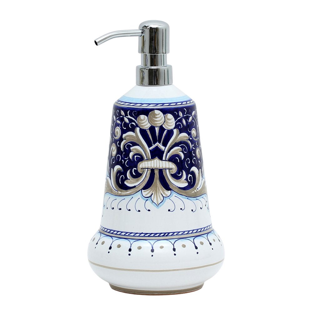RICCO DERUTA BLUE: Liquid Soap/Lotion Dispenser with Chrome Pump (Large 26 OZ) - tops-selection.shop