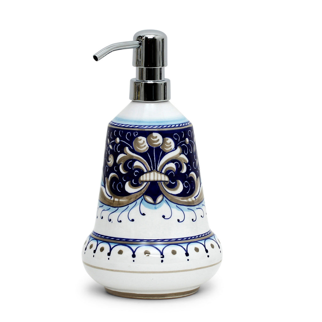 RICCO DERUTA BLUE: Liquid Soap/Lotion Dispenser with Chrome Pump (Medium 20 OZ) - tops-selection.shop