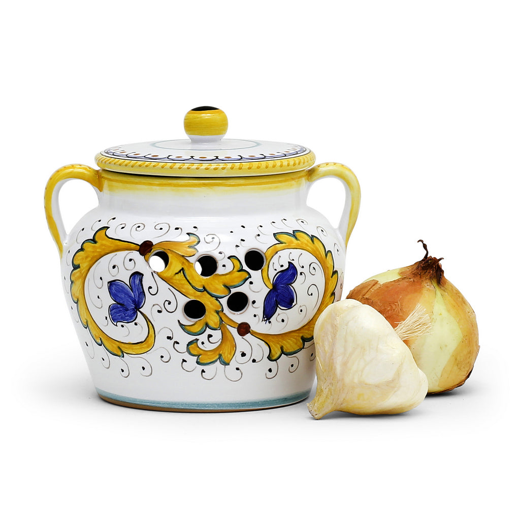 PERUGINO: NEW Garlic/Onion Jar Keeper with handles - tops-selection.shop