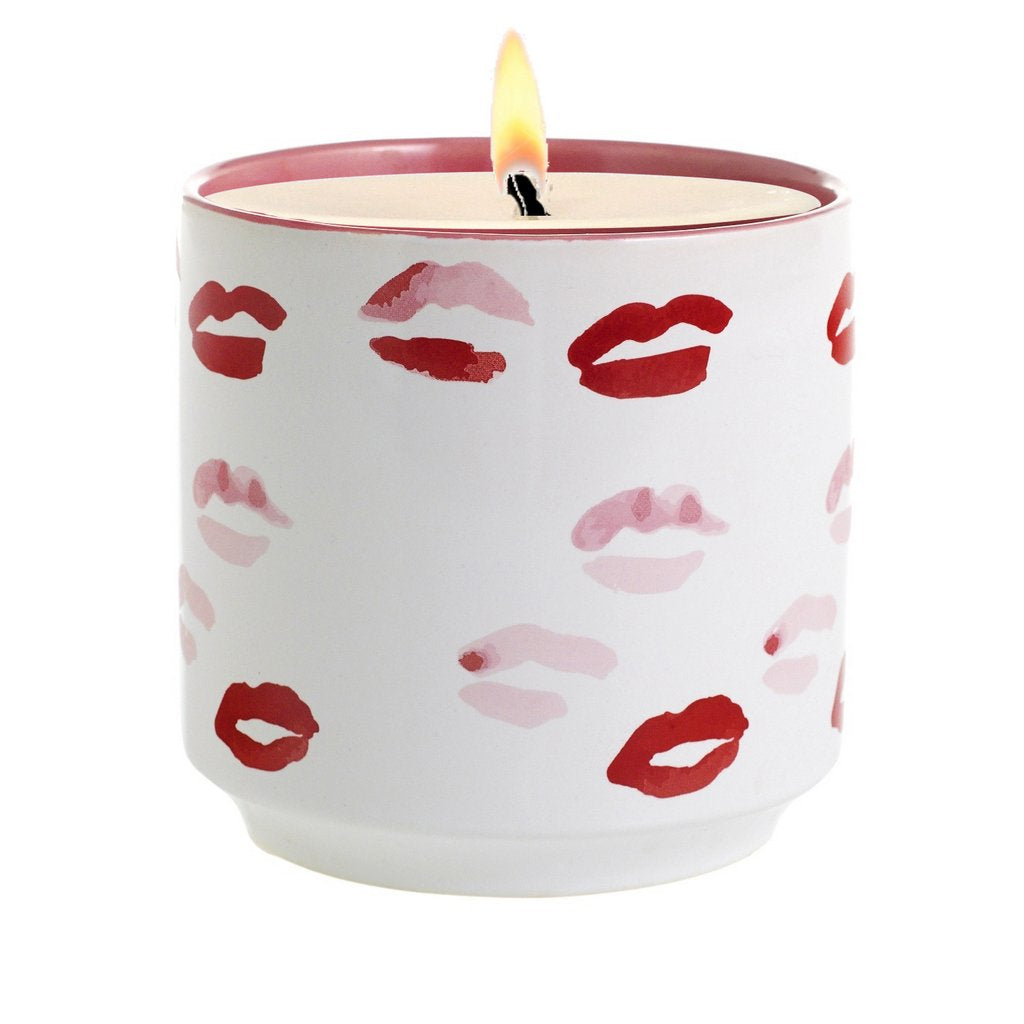 ROMANTICA: Valentino - Muah! Large Candle Vase Ceramic Container (30 Oz) - tops-selection.shop