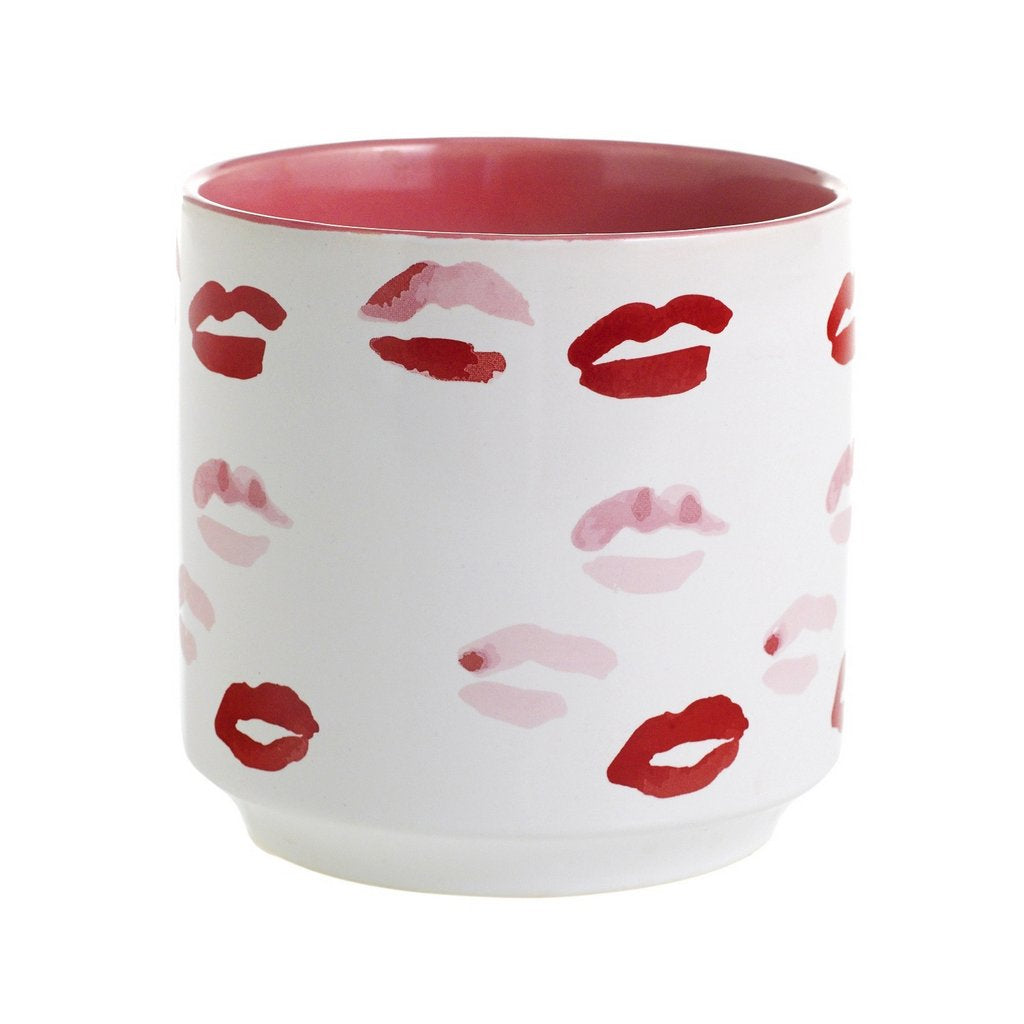 ROMANTICA: Valentino - Muah! Large Candle Vase Ceramic Container (30 Oz) - tops-selection.shop