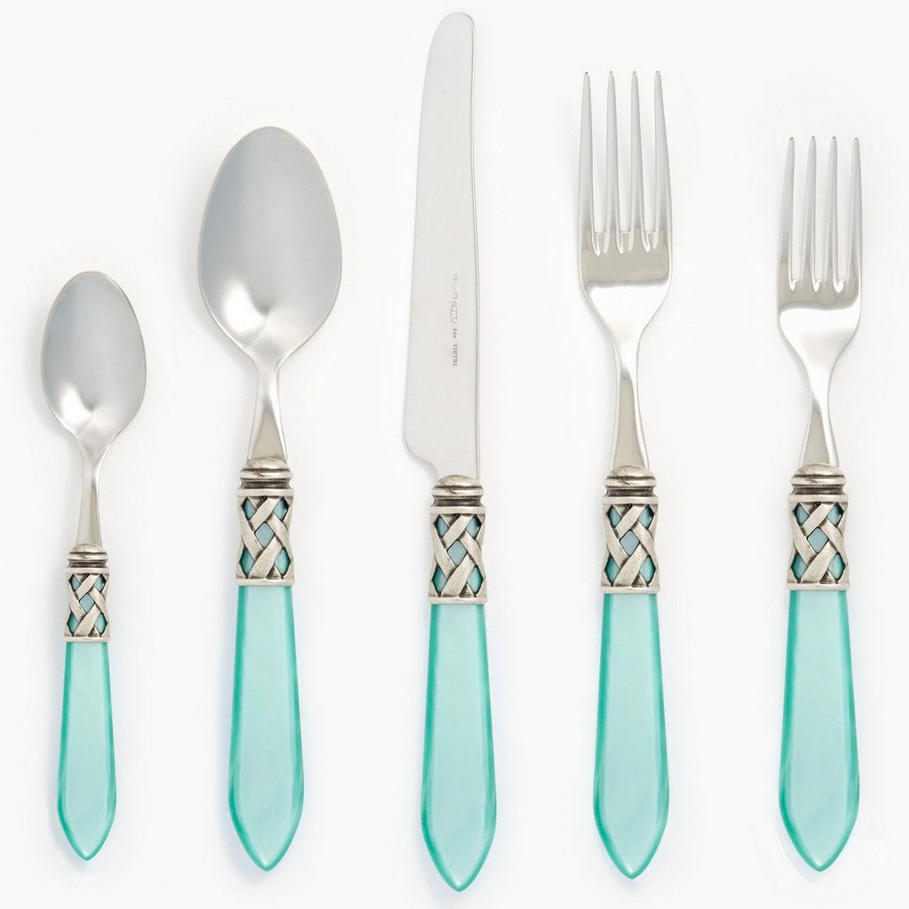 VIETRI: Aladdin Five-Piece Place Setting AQUA - tops-selection.shop