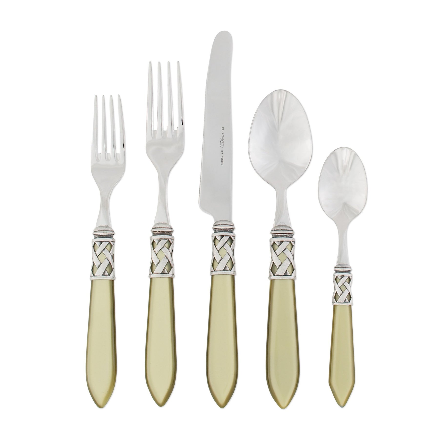 VIETRI: Aladdin Five Piece Place Setting CHARTREUSE - tops-selection.shop