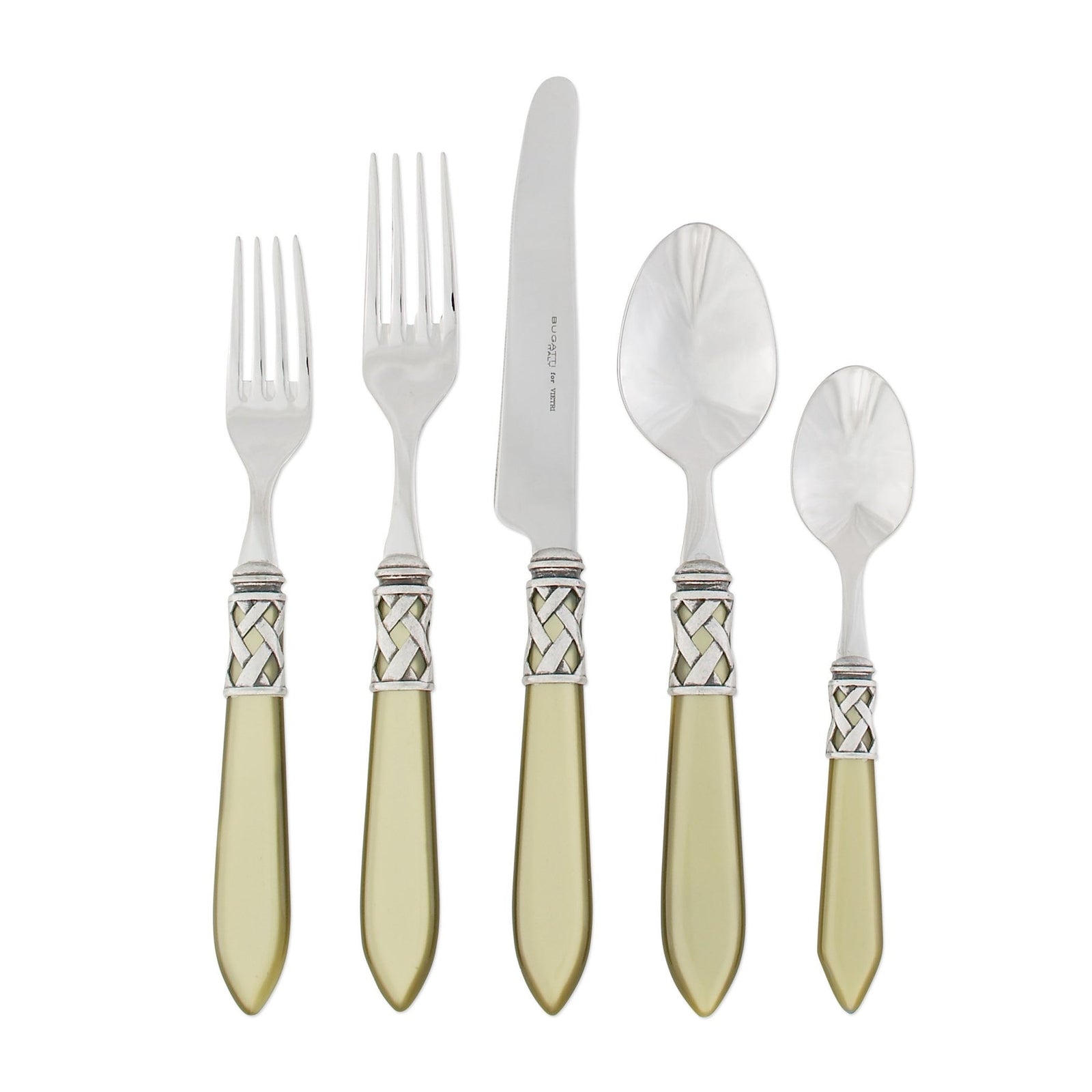 VIETRI: Aladdin Five Piece Place Setting CHARTREUSE - tops-selection.shop