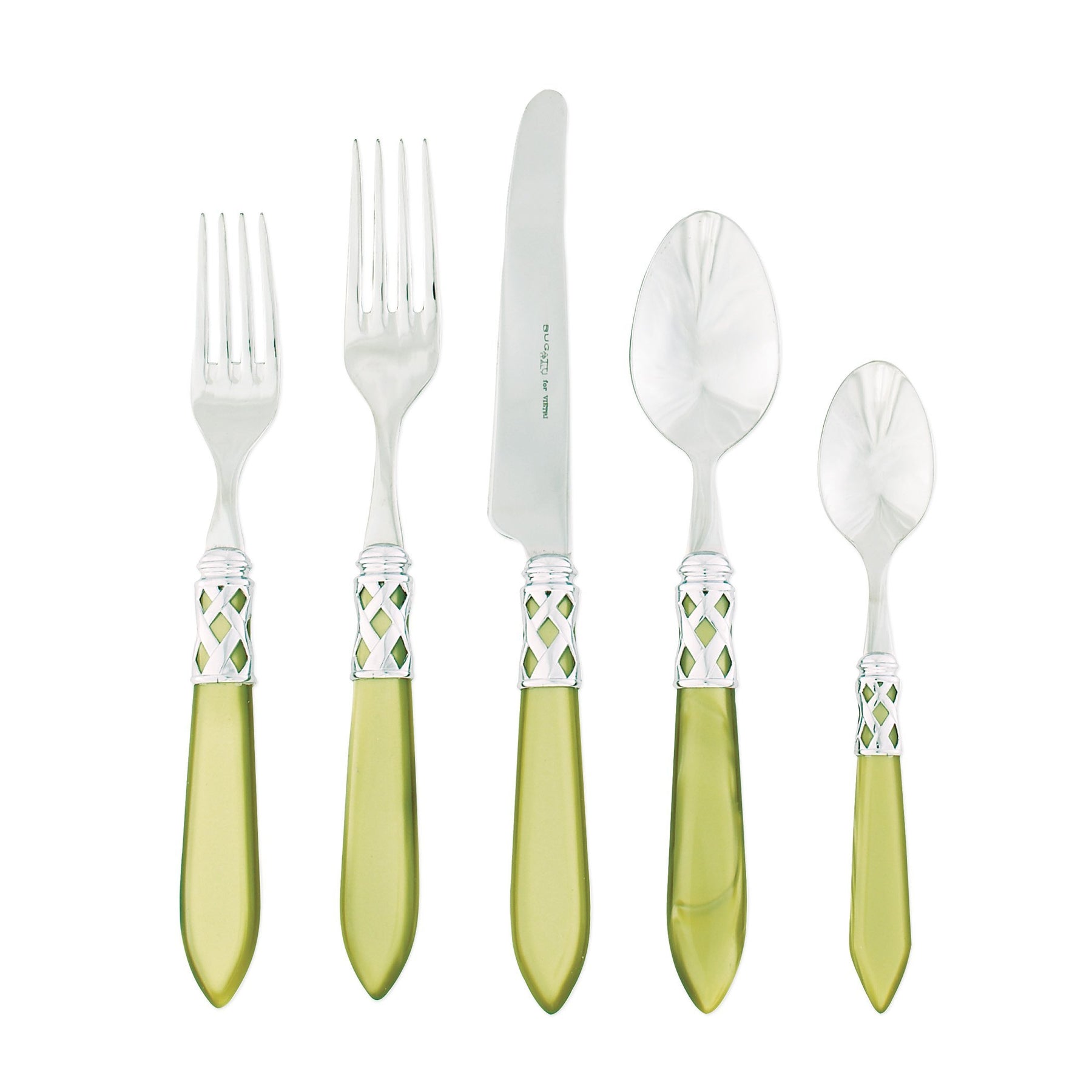 VIETRI: Aladdin Five Piece Place Setting CHARTREUSE - tops-selection.shop