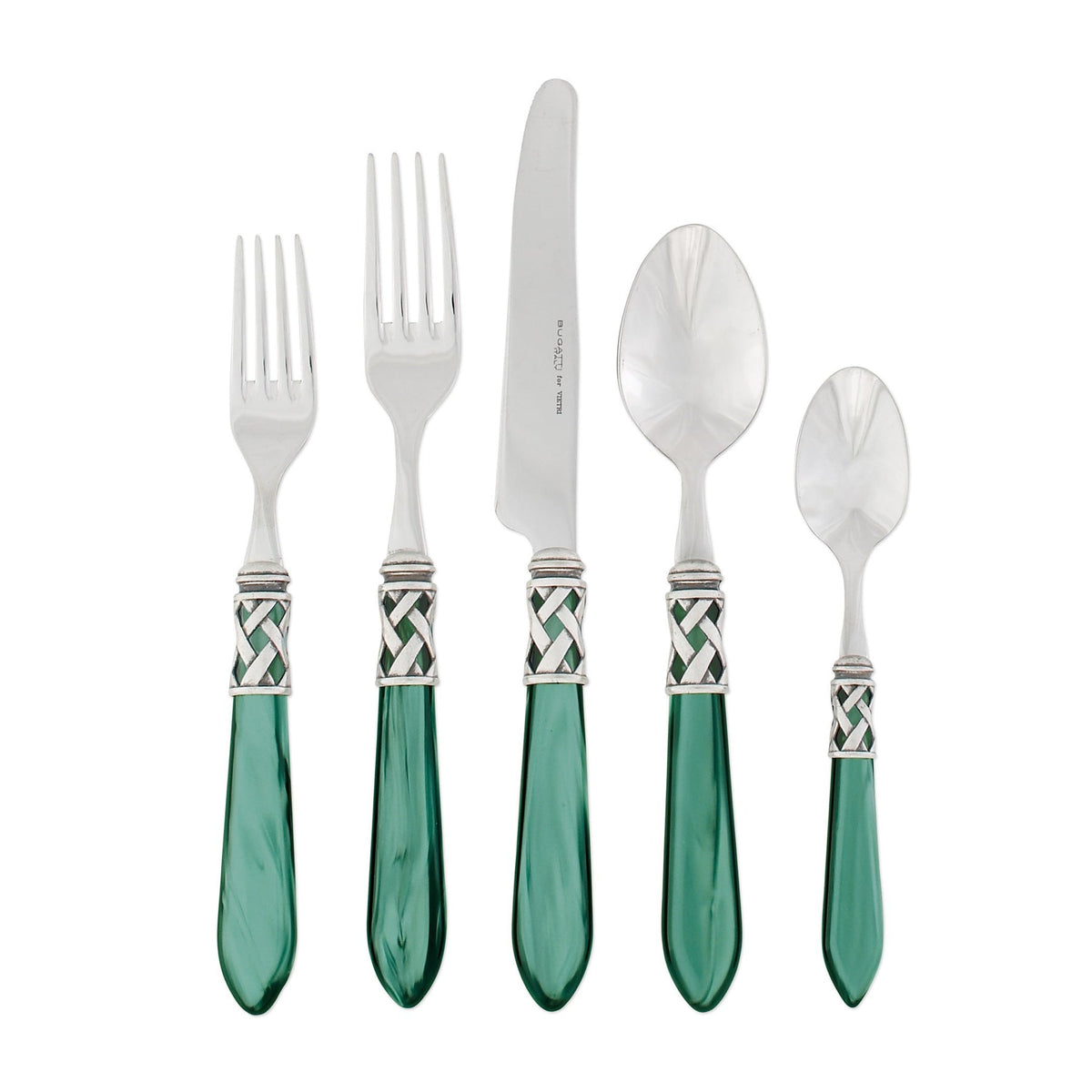 VIETRI: Aladdin Five Piece Place Setting GREEN - tops-selection.shop