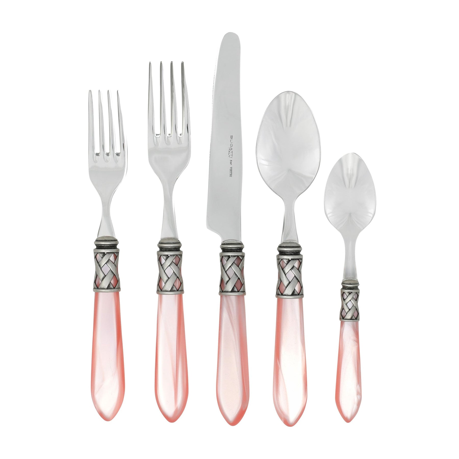 VIETRI: Aladdin Five Piece Place Setting LIGHT PINK - tops-selection.shop
