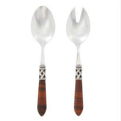 VIETRI: Aladdin Antique Tortoiseshell Salad Server Set - tops-selection.shop