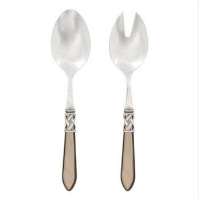 VIETRI: Aladdin Antique Taupe Salad Servers - tops-selection.shop