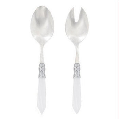 VIETRI: Aladdin Brilliant White Salad Servers - tops-selection.shop