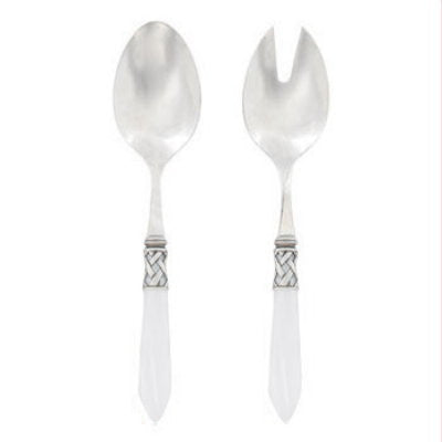 VIETRI: Aladdin Antique White Salad Servers - tops-selection.shop