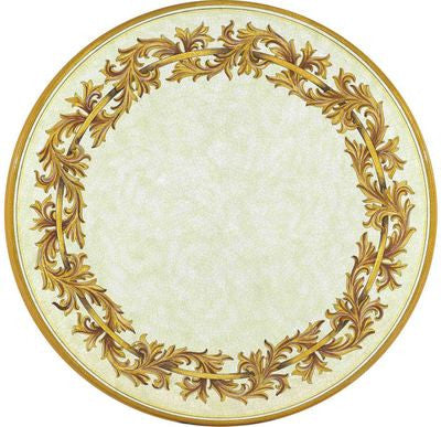 CERAMIC STONE TABLE + IRON BASE: ALTAMURA Design - Hand Painted in Deruta, Italy. - tops-selection.shop