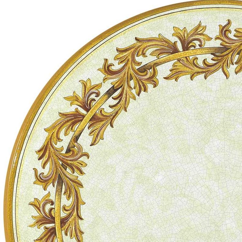 LAZY SUSAN: Ceramic-Stone Rotating Lazy Susan 20" Diam. in Deruta, Italy. - tops-selection.shop