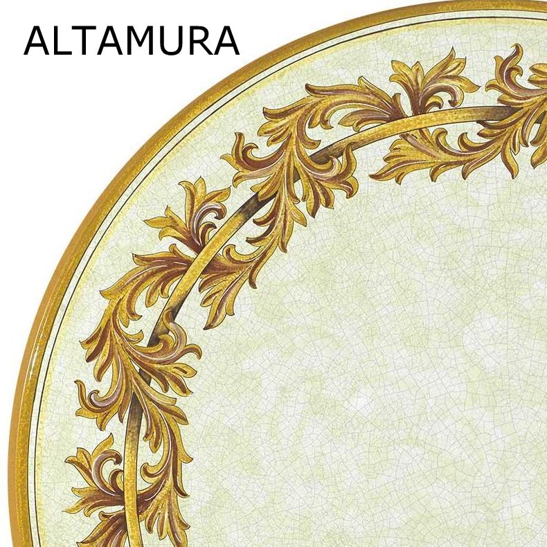 LAZY SUSAN: Ceramic-Stone Rotating Lazy Susan 46" Diam. in Deruta, Italy. - tops-selection.shop