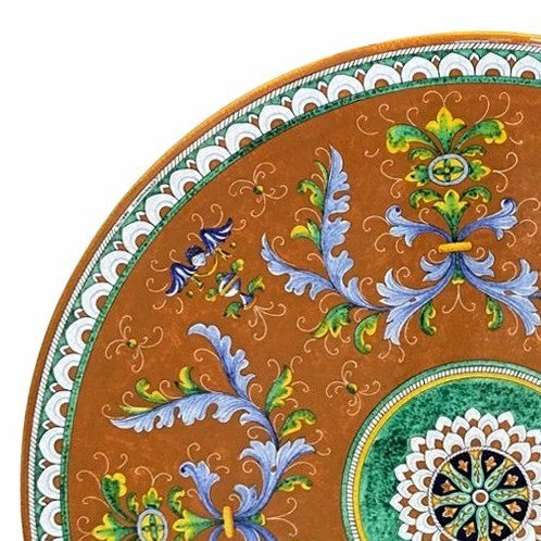 CERAMIC STONE TABLE+ IRON BASE: ANGIOLETTI Design^ in Deruta, Italy. - tops-selection.shop