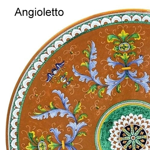 CAFE-BISTRO ROUND TABLE: Ceramic-Stone top on iron base (24" Diam. x 30" High.) in Deruta, Italy. - tops-selection.shop