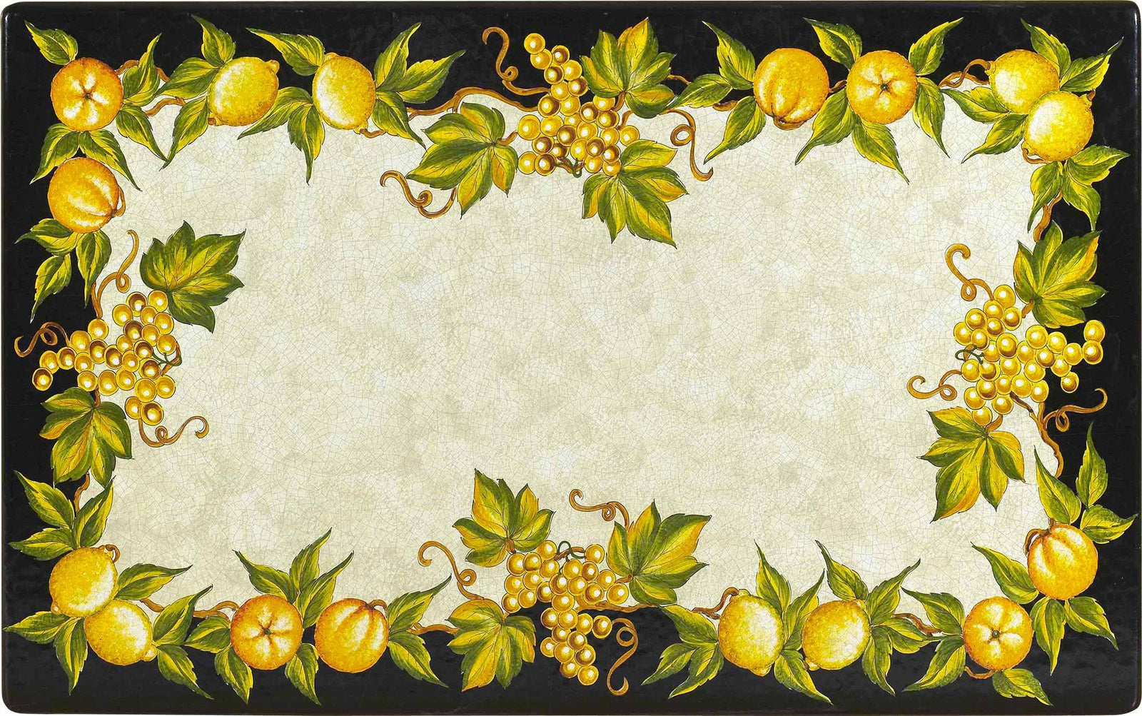 CERAMIC STONE TABLE + IRON BASE: ASSISI Design - Hand Painted in Deruta, Italy. - tops-selection.shop