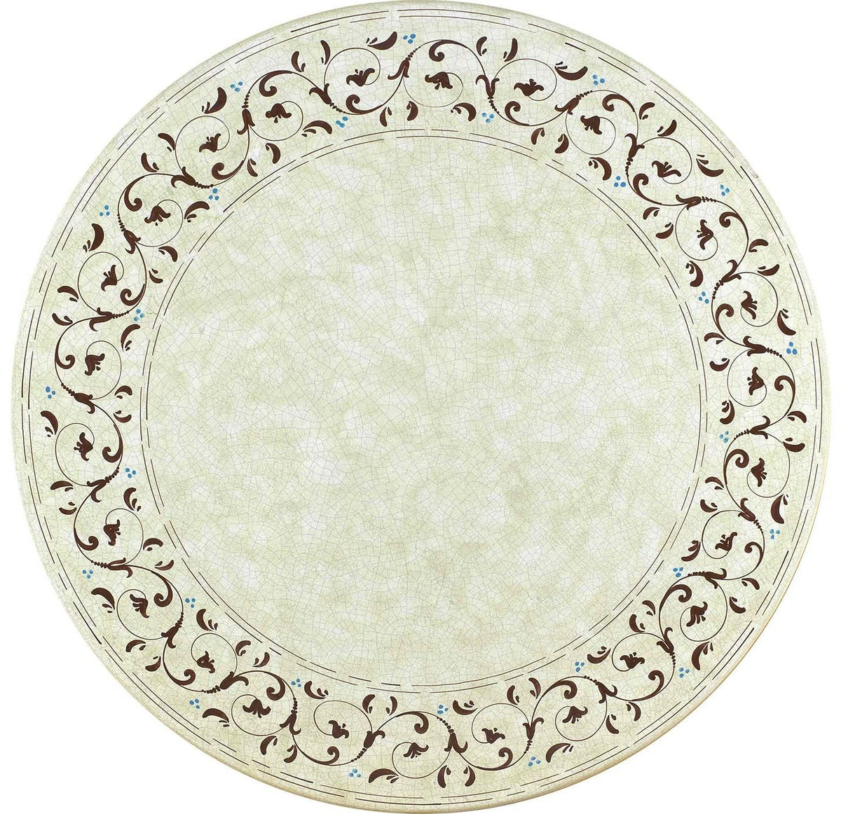 CERAMIC STONE TABLE + IRON BASE: ATLANTA Design - Hand Painted in Deruta, Italy. - tops-selection.shop