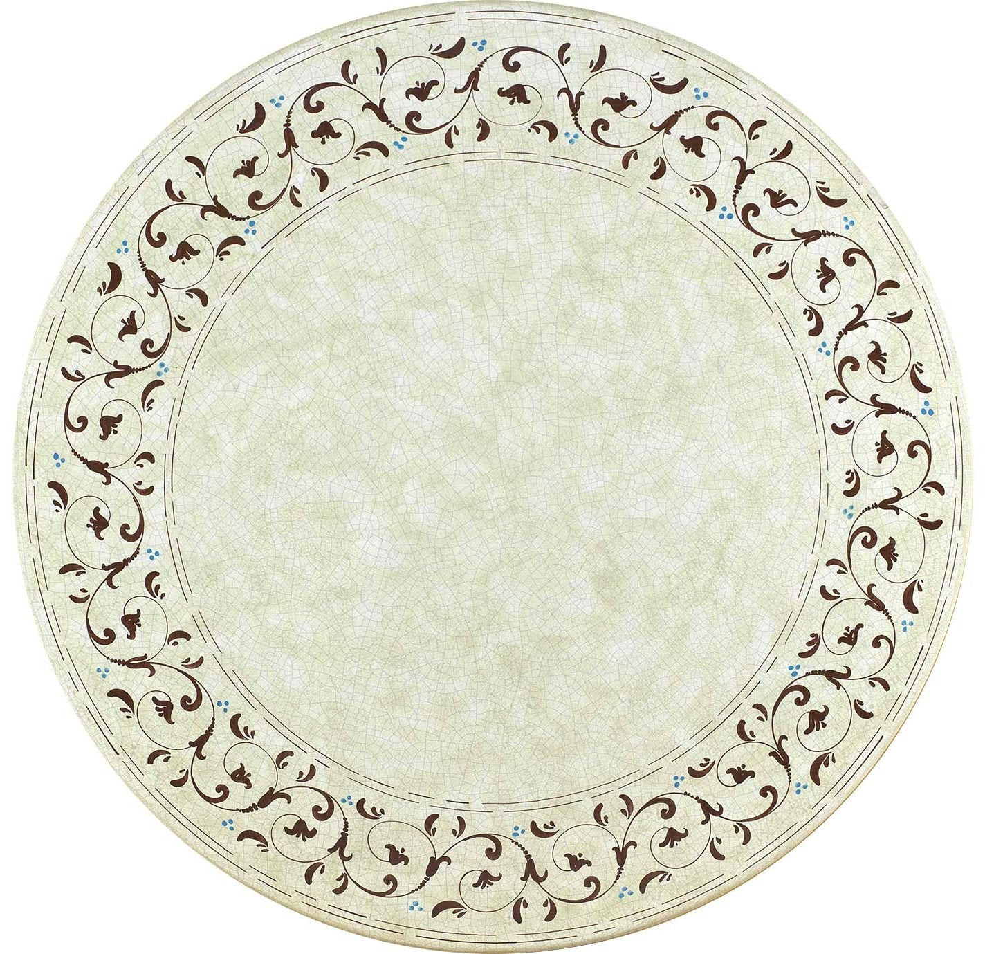 CERAMIC STONE TABLE + IRON BASE: ATLANTA Design - Hand Painted in Deruta, Italy. - tops-selection.shop