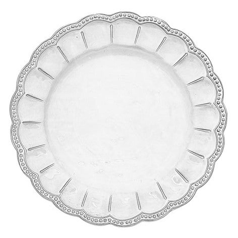 ARTE ITALICA: Bella Bianca Beaded Charger - tops-selection.shop